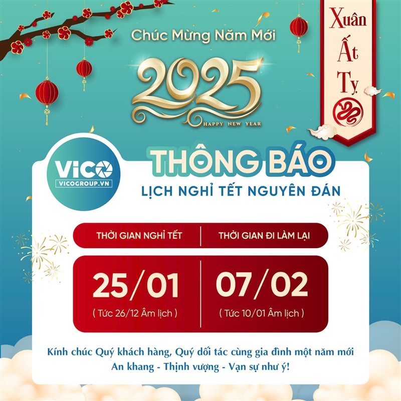 THÔNG BÁO LỊCH NGHỈ TẾT NGUYÊN ĐÁN 2025